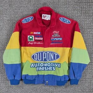 Chase Authentics Jeff Gordon DuPont NASCAR Racing Jacket Kids Medium Red Yellow